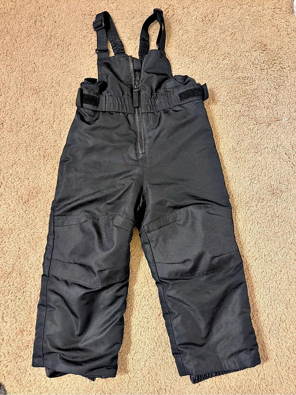 Cat & Jack Solid Snow Bib Overalls Black Size 3T